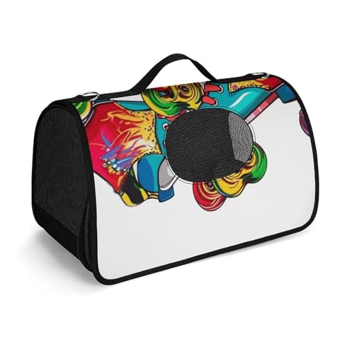 NHYDSPQ Haustier-Handtasche, bunte Rollschuh-Druck, modische Hundetragetasche für Katzen und kleine Hunde, jede Reise und Outdoor-Aktivität, 45 x 26 x 23,5 cm, Stil NHYDSPQ Haustier-Handtasche, bunte Rollschuh-Druck, modische Hundetragetasche für Katzen und kleine Hunde, jede Reise und Outdoor-Aktivität, 45 x 26 x 23,5 cm, Stil von NHYDSPQ