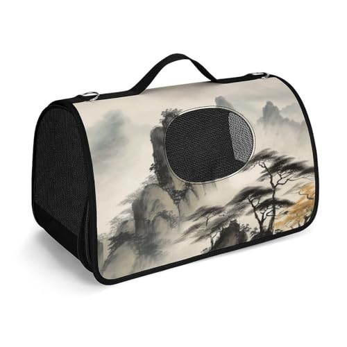 NHYDSPQ Haustier-Handtasche, chinesische Landschaftsmalerei, modische Hundetragetasche für Katzen und kleine Hunde, jede Reise und Outdoor-Aktivität, 45 x 26 x 23,5 cm, Stil NHYDSPQ Haustier-Handtasche, chinesische Landschaftsmalerei, modische Hundetragetasche für Katzen und kleine Hunde, jede Reise und Outdoor-Aktivität, 45 x 26 x 23,5 cm, Stil von NHYDSPQ