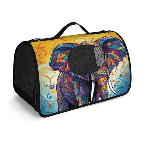 NHYDSPQ Haustier-Handtasche, farbenfroher Elefanten-Druck, modische Hundetragetasche für Katzen und kleine Hunde, jede Reise und Outdoor-Aktivität, 45 x 26 x 23,5 cm, Stil NHYDSPQ Haustier-Handtasche, farbenfroher Elefanten-Druck, modische Hundetragetasche für Katzen und kleine Hunde, jede Reise und Outdoor-Aktivität, 45 x 26 x 23,5 cm, Stil von NHYDSPQ