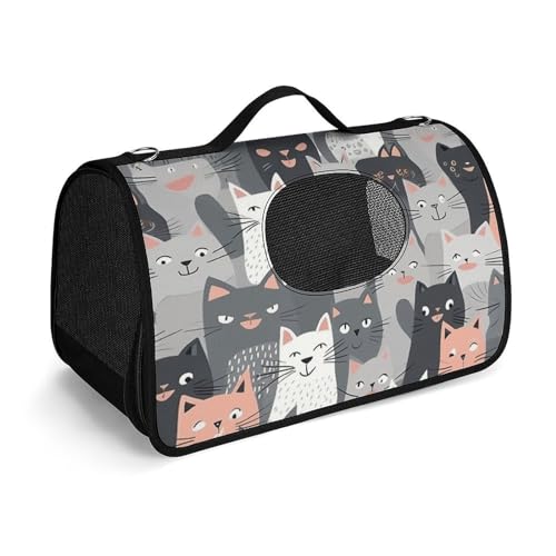 NHYDSPQ Haustier-Handtasche, niedliches lustiges graues Katzenmuster, modische Hundetragetasche für Katzen und kleine Hunde, jede Reise und Outdoor-Aktivität, 45 x 26 x 23,5 cm, Stil NHYDSPQ Haustier-Handtasche, niedliches lustiges graues Katzenmuster, modische Hundetragetasche für Katzen und kleine Hunde, jede Reise und Outdoor-Aktivität, 45 x 26 x 23,5 cm, Stil von NHYDSPQ