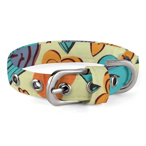 NHYDSPQ Haustierhalsband, buntes Herzmuster, personalisierbares Haustierhalsband, Katzenhalsband für kleine und mittelgroße Hunde, verstellbare Größen, Stil 32 NHYDSPQ Haustierhalsband, buntes Herzmuster, personalisierbares Haustierhalsband, Katzenhalsband für kleine und mittelgroße Hunde, verstellbare Größen, Stil 32 von NHYDSPQ
