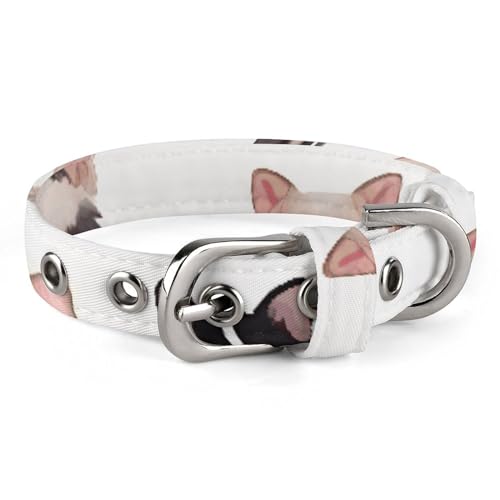 NHYDSPQ Haustierhalsband, niedliches Chihuahua-Mopsmuster, personalisierbares Haustierhalsband, Katzenhalsband für kleine und mittelgroße Hunde, verstellbare Größen, Stil 39 NHYDSPQ Haustierhalsband, niedliches Chihuahua-Mopsmuster, personalisierbares Haustierhalsband, Katzenhalsband für kleine und mittelgroße Hunde, verstellbare Größen, Stil 39 von NHYDSPQ