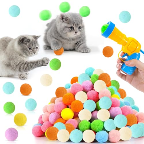 NHYDZSZ Katzenspielzeug 100 Bälle,Weiche Katze Bälle Katze Spielzeug Bälle Interaktives Katzenspielzeug Ball Cat Toy Spielzeug für Katzen und Kätzchen,Geräuschloser Katzen Spielzeug für Indoor von NHYDZSZ