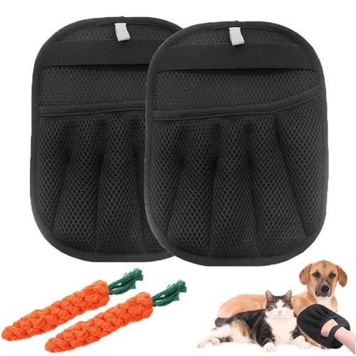 Handschuh zur Tierhaarentfernung, Hunde- und Katzenhaarhandschuhe zur Haarentfernung, wiederverwendbare Fellpflegehandschuhe for Haustiere, waschbarer elektrostatischer Handschuh zur Tierhaarentfernun von NIANE
