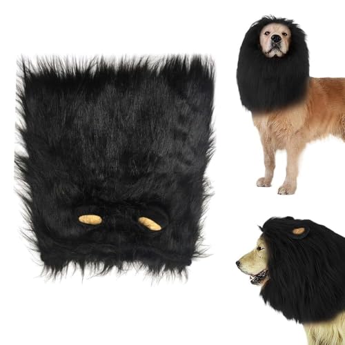 Löwenmähne for Hunde, verstellbare Löwenmähne-Kostüme for Hunde, realistische Löwen-Perückenkostüme for Hunde, Haustierkleidung for Hunde mit Ohren for kleine, mittelgroße und große Hunde (Color : Bl Löwenmähne for Hunde, verstellbare Löwenmähne-Kostüme for Hunde, realistische Löwen-Perückenkostüme for Hunde, Haustierkleidung for Hunde mit Ohren for kleine, mittelgroße und große Hunde (Color : Bl von NIANE