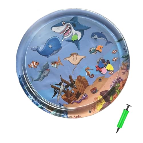 NIANE Verdickte Wassersensor-Spielmatte, 2025 Upgrade Wassersensor-Spielmatte mit Fischen, interaktive Wassersensor-Spielmatte, Coole, Bequeme aufblasbare Wassermatte for gelangweilte Hauskatzen(D) von NIANE