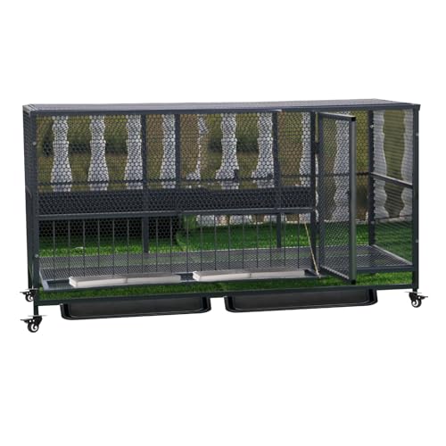 Großer Hühnerstall Freilaufgehege Hühnerkäfig aus Verzinktem Metall Kaninchenstall mit Käfigwannen, Fütterung und Abnehmbaren Rädern für Kleintiere Ente(Size:150 * 60 * 73cm,Color:Grau) Großer Hühnerstall Freilaufgehege Hühnerkäfig aus Verzinktem Metall Kaninchenstall mit Käfigwannen, Fütterung und Abnehmbaren Rädern für Kleintiere Ente(Size:150 * 60 * 73cm,Color:Grau) von NIANTONG