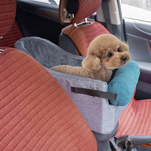 Hunde Autositz Kleine Hunde, NIBESSER Autositz und Bett für Hunde Tragetasche für Hunde Waschbarer Rutschfester Hundesitz für Auto mit Abnehmbare HundeKissen Hunde Sitze Sicherheitsgurt von NIBESSER