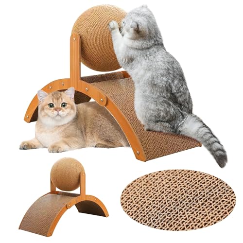 Kratzbaum für Katzen Kratzbrett Kratzpappe 2 in 1 Katzenspielzeug 55 x 23 x 20cm Sisal Kratzmöbel Recycelbar hochwertiger Karton Kratzbaum für Katzen Kratzbrett Kratzpappe 2 in 1 Katzenspielzeug 55 x 23 x 20cm Sisal Kratzmöbel Recycelbar hochwertiger Karton von NIBESSER