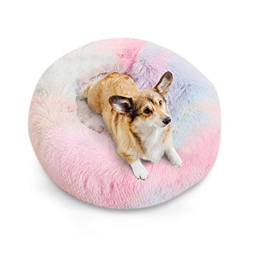 NIBESSER Hundebett Katzenbett Flauschig Weiche PV-Samtoberfläche Haustierbett Donut Plüsch Warm Hundesofa von NIBESSER