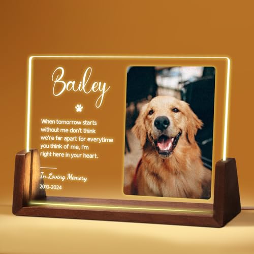 NIBESSER Personalisiert Gedenktafel für Haustiere Erinnerung LED Acrylglas mit Foto Hundandenken Geschenke Foto Nachtlampe Haustier Bilderrahmen für Katze und andere Haustiere Tiere NIBESSER Personalisiert Gedenktafel für Haustiere Erinnerung LED Acrylglas mit Foto Hundandenken Geschenke Foto Nachtlampe Haustier Bilderrahmen für Katze und andere Haustiere Tiere von NIBESSER