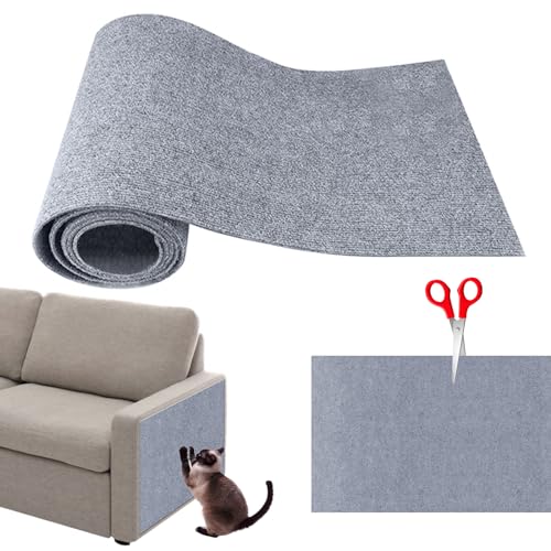 Selbstklebend Kratzteppich Kratzmatte für Katzen DIY Zuschneidbare Selbstklebende Katzenkratzmatte Langlebig Schützt Teppiche, Sofas, Möbel von NIBESSER