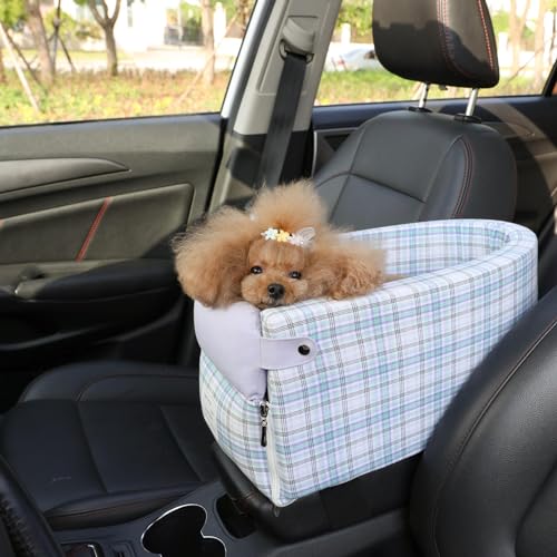 Autositz für Hunde, Heimtierbedarf – Reisetaschen für Hunde und Katzen, Tragbarer Konsolen-Autositz für Hunde, Waschbar, Sitzerhöhung für Hunde und Katzen,Purple-M von NIBHZ