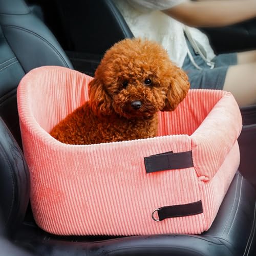 Haustiersitz, Abnehmbare, Bequeme Hunde-Sicherheits-Autotasche, Katzen-Autobett, Kleiner Hundesitz, Haustier-Autonest für Kleine Haustiere,pink von NIBHZ