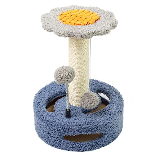 Katzenkratzbaum, Pilz-Kratzspielzeug für Katzen und Kätzchen, Katzenspielzeug, Hängender Pompon, Ball mit Feder für Kätzchen und Katzen Im Innenbereich,Medium B von NIBHZ