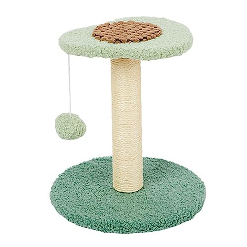 Katzenkratzbaum, für Große Katzen, Kratzbaum mit Sisalseil, Spielzeugball Zum Aufhängen für Katzen und Weicher Decke,Green-Small von NIBHZ