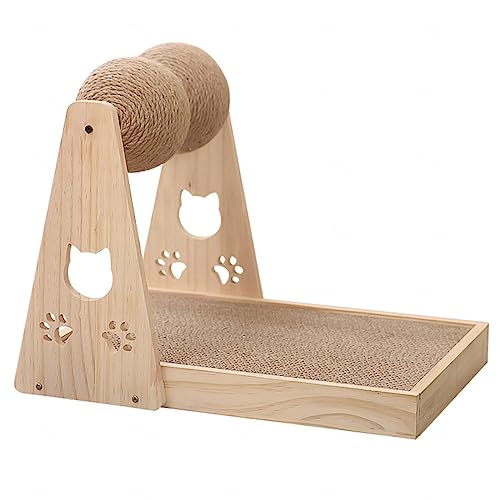 Katzenkratzbaum aus Spanplatte und Jute, Inklusive Spielbällen,B Katzenkratzbaum aus Spanplatte und Jute, Inklusive Spielbällen,B von NIBHZ