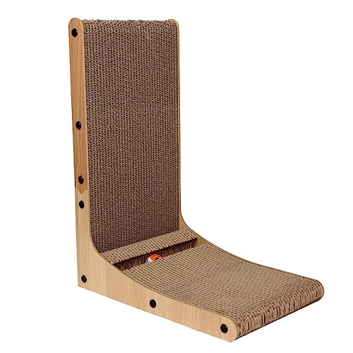 Katzenkratzer, Premium-Kratzunterlage mit Stabilem, Mattiertem Rahmen und Drehspielzeug, Vertikal Gebogene Katzenkratzer für Hauskatzen,B Katzenkratzer, Premium-Kratzunterlage mit Stabilem, Mattiertem Rahmen und Drehspielzeug, Vertikal Gebogene Katzenkratzer für Hauskatzen,B von NIBHZ