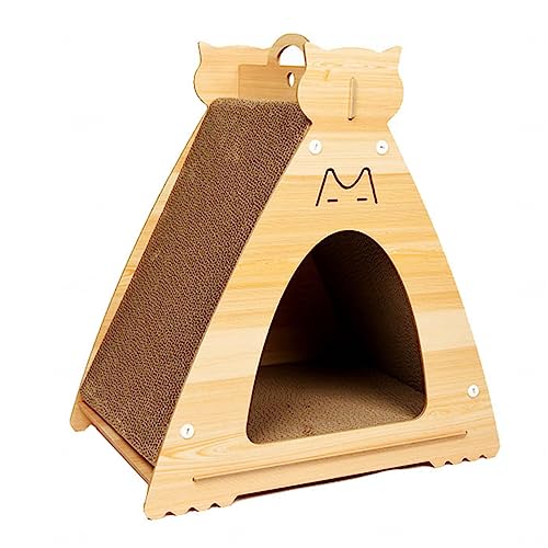 Katzenkratzer, Premium-Kratzunterlage mit Stabilem, Mattiertem Rahmen und Drehspielzeug, Vertikal Gebogene Katzenkratzer für Hauskatzen,E Katzenkratzer, Premium-Kratzunterlage mit Stabilem, Mattiertem Rahmen und Drehspielzeug, Vertikal Gebogene Katzenkratzer für Hauskatzen,E von NIBHZ