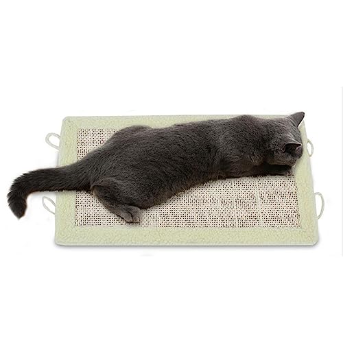 Katzenkratzmatte, 53 X 28 cm, Natürliche Sisal-Katzenkratzmatte, Zum Aufkleben auf Boden und Wand, Katzenkratzmatte, Horizontale Katzenkratzmatte, Schützt Teppiche und Sofas,Beige-53X28cm von NIBHZ