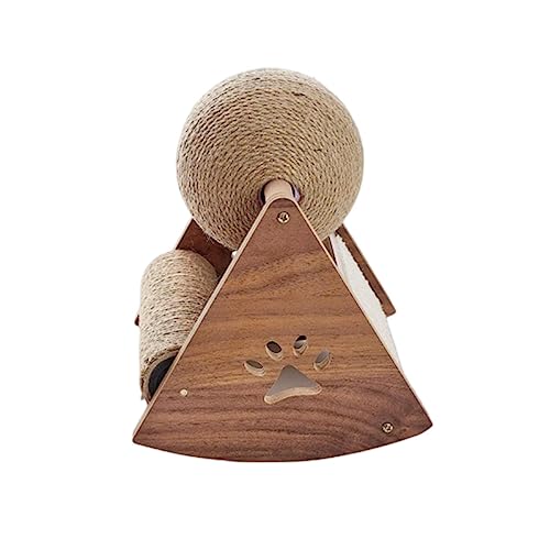 Katzenkratzspielzeug, Kratzballspielzeug für Katzen, Kratzball aus Natürlichem Sisal, Sich Drehendes Katzenballspielzeug, Kratzspielzeug aus Massivem Holz für Katzen und Kätzchen,A-Small Katzenkratzspielzeug, Kratzballspielzeug für Katzen, Kratzball aus Natürlichem Sisal, Sich Drehendes Katzenballspielzeug, Kratzspielzeug aus Massivem Holz für Katzen und Kätzchen,A-Small von NIBHZ