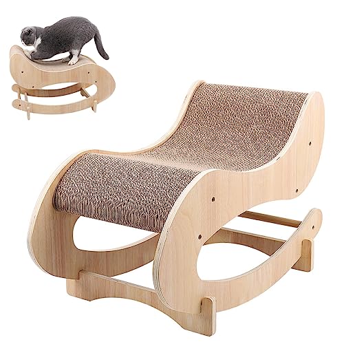 Kratzbaum für Katzen, Designprodukt aus Wellpappe, Ideal Als Lounge, Bett, Hundehütte, Fitnessstudio und Kratzbaum, Vollständig Recycelbar,a Set von NIBHZ