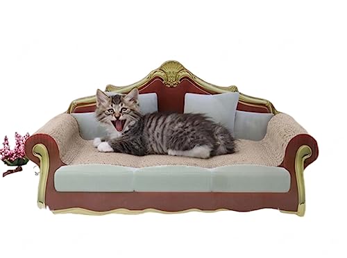 Kratzfester Sofa-Möbelschutz aus Pappe, Chaiselongue-Wellsofa für Katzen Im Innenbereich,Red von NIBHZ