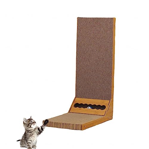 L-förmiger Katzenkratzer, Katzenkratzer für Hauskatzen, Schützende Möbel, Katzenkratzunterlage, Katzenkratzer aus Pappe mit Ballspielzeug, Katzenminze L-förmiger Katzenkratzer, Katzenkratzer für Hauskatzen, Schützende Möbel, Katzenkratzunterlage, Katzenkratzer aus Pappe mit Ballspielzeug, Katzenminze von NIBHZ