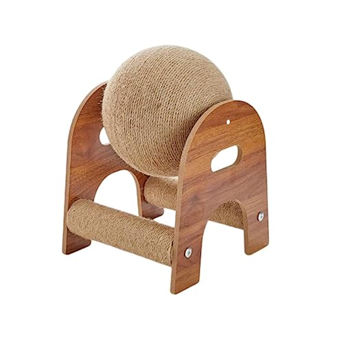 NIBHZ Katzenkratzspielzeug, Kratzballspielzeug für Katzen, Kratzball aus Natürlichem Sisal, Sich Drehendes Katzenballspielzeug, Kratzspielzeug aus Massivem Holz für Katzen und Kätzchen,C-Medium NIBHZ Katzenkratzspielzeug, Kratzballspielzeug für Katzen, Kratzball aus Natürlichem Sisal, Sich Drehendes Katzenballspielzeug, Kratzspielzeug aus Massivem Holz für Katzen und Kätzchen,C-Medium von NIBHZ