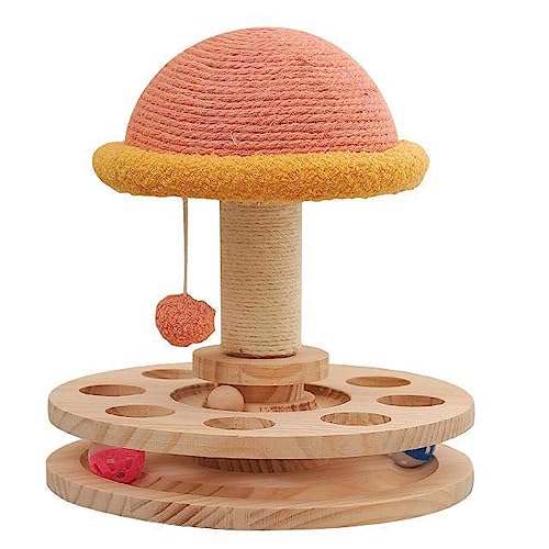 Rosa Sisal-Katzenkratzbaum mit Pilzmuster, überzogen mit Weichem und Glattem Sisalseil für Katzen,Large Rosa Sisal-Katzenkratzbaum mit Pilzmuster, überzogen mit Weichem und Glattem Sisalseil für Katzen,Large von NIBHZ