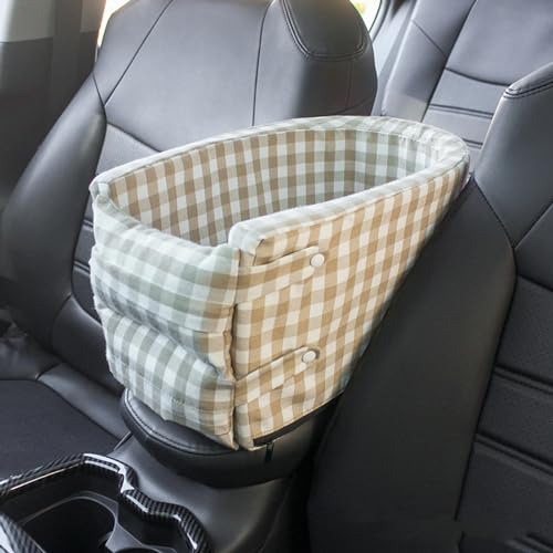 Sitzerhöhung für Kleine Hunde und Katzen auf Der Armlehne Im Auto, Perfekt für Kleine Haustiere | Im Lieferumfang Enthaltene Sicherheitsgurte Im Lieferumfang Enthalten,Brown-45X23X22cm von NIBHZ