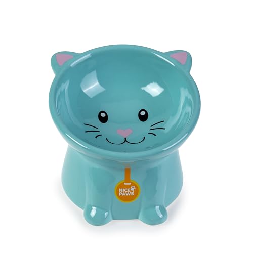 Nice Paws Erhöhter Katzennapf, Keramik, geneigt, ideal für Kätzchen, Katzen, kleine Hunde, 142 ml, Blau Nice Paws Erhöhter Katzennapf, Keramik, geneigt, ideal für Kätzchen, Katzen, kleine Hunde, 142 ml, Blau von NICE PAWS