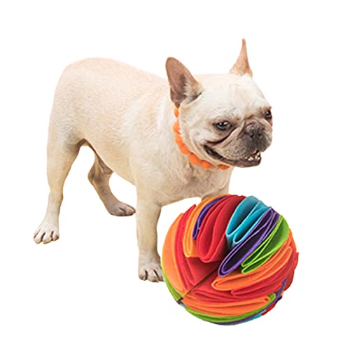 NICERAM Pet Schnüffelball - Snuffle Treat Dispenser Ball - Hundepuzzlespielzeug Interaktives Hundespielzeug Ball mit langsamer Fütterung zum Stressabbau von NICERAM