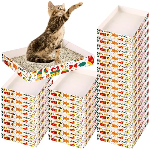 Einweg-Katzentoilette, Faltbare Papiertoilette, Reise-Katzentoilette, Nicht klumpend, langlebig und wasserdicht, geringer Einstieg, einfache Entsorgung, tragbar (35,1 x 25,4 x 5,1 cm), 30 Stück von NICERINC PET