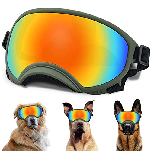 Große Hunde-Sonnenbrille mit verstellbarem Riemen, UV-Schutz, winddicht, geeignet für mittelgroße und große Hunde, Augenschutz, weiche Hundebrille Große Hunde-Sonnenbrille mit verstellbarem Riemen, UV-Schutz, winddicht, geeignet für mittelgroße und große Hunde, Augenschutz, weiche Hundebrille von NICERINC PET