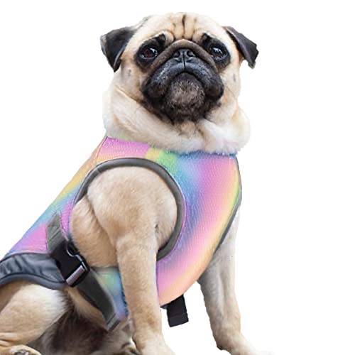Hunde-Kühlweste, Sonnenschutz und verdunstendes Kühldesign für Hunde, Haustiere, verstellbare Kühlweste, Sommer-atmungsaktive Hundeweste für Hunde (Regenbogen) von NICERINC PET