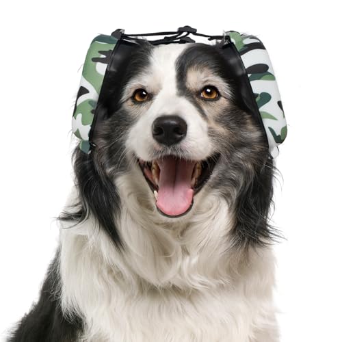 Hunde-Ohrenschützer, Lärmschutz, Geräuschunterdrückung, Kopfhörer für Hunde, Gehör- und Gehörschutz für Donner, Jagd, Tourismus (Camouflage) von NICERINC PET