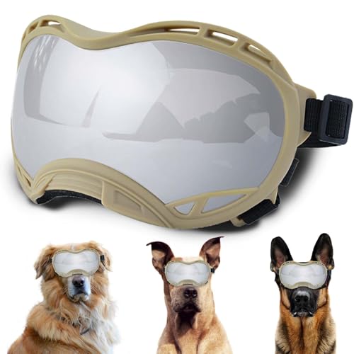 Hundesonnenbrille, Doggles UV-Schutz – Haustier-Sonnenbrille mit verstellbarem Band Geeignet für Motorrad, Auto, Fahrrad, Wandern, Schwimmen – Schutz vor Wind, Staub und Nebel für Hundeaugen von NICERINC PET