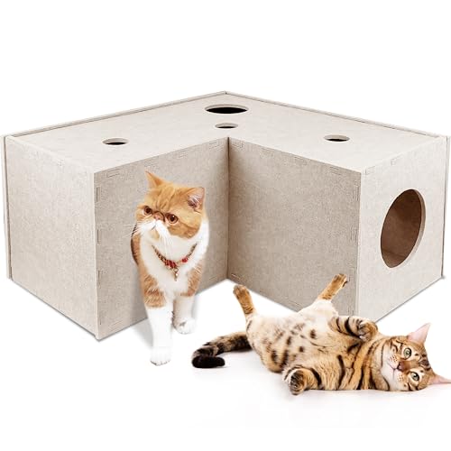 Katzentunnel, L-förmiges Katzenversteck Katzentunnel für Indoor-Katzen, graues weiches Filz-Katzenspielzeug, Haustier-Katzenspieltunnel mit interaktivem Blickloch Katzentunnel, L-förmiges Katzenversteck Katzentunnel für Indoor-Katzen, graues weiches Filz-Katzenspielzeug, Haustier-Katzenspieltunnel mit interaktivem Blickloch von NICERINC PET