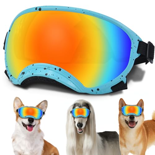 Mittelgroße Hundesonnenbrille mit verstellbarem Riemen, UV-Schutz, winddicht, geeignet für mittelgroße Hunde, Augenschutz, weiche Hundebrille Mittelgroße Hundesonnenbrille mit verstellbarem Riemen, UV-Schutz, winddicht, geeignet für mittelgroße Hunde, Augenschutz, weiche Hundebrille von NICERINC PET