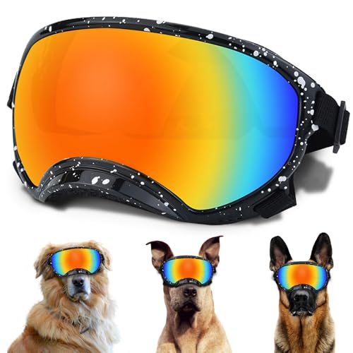 NICERINC PET Große Hundesonnenbrille mit verstellbarem Riemen, UV-Schutz, winddicht, geeignet für mittelgroße und große Hunde, Augenschutz, weiche Hundebrille NICERINC PET Große Hundesonnenbrille mit verstellbarem Riemen, UV-Schutz, winddicht, geeignet für mittelgroße und große Hunde, Augenschutz, weiche Hundebrille von NICERINC PET