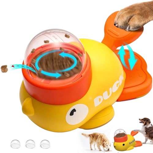NICEWAT 2 in 1 Ente Slow Feeder, Intelligenzspielzeug für Hunde Katzen, Interaktives Hundespielzeug, Entenform Haustier Futterspender für Reduziert Blähungen Beugt Schluckbeschwerden vor von NICEWAT