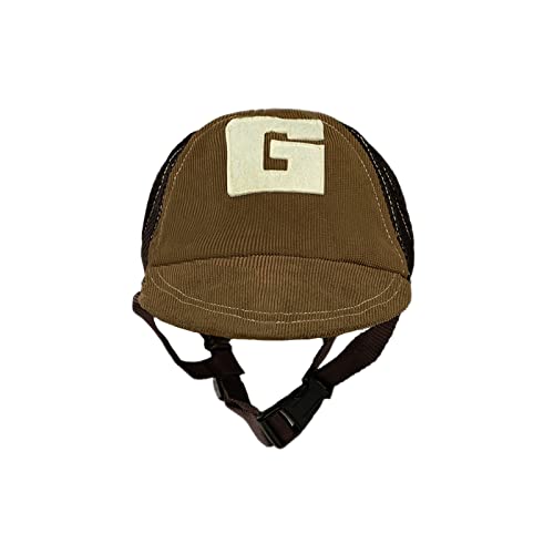 Baseballmütze für Hunde, Sonnenhut mit Ohrlöchern für Hunde, Sonnenhut mit Krempe, Atmungsaktiv Verstellbare Haustiermütze, UV-Schutz für Outdoor-Abenteuer (Blau/Braun) von NICEYEA