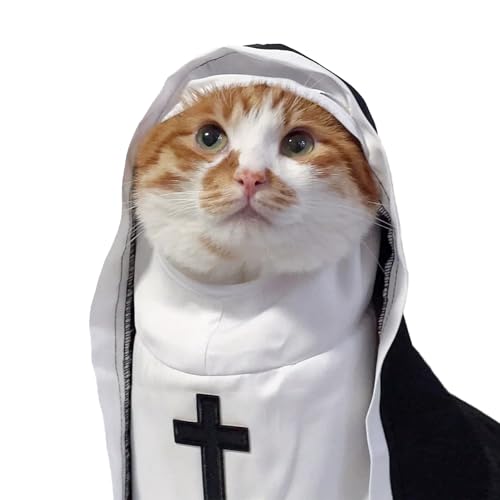 COS Reparatur Damen Haustierkostüm, Kapuzenmodell Nonnenmantel, geeignet für kleine Katzen und Hunde, Karneval, Halloween, Kostümrequisiten, Shootingrequisiten, 40CM von NICEYEA