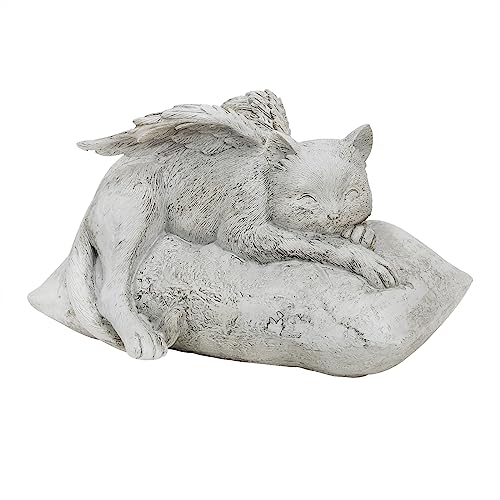 NICEYEA Engel Hund Katze Statue Hundefigur Garten Dekoration Statue Haustier Denkmal Grab Marker Tribut Statue Harz Grabschmuck Gedenkstein Gedenkstatue Friedhof Dekor von NICEYEA