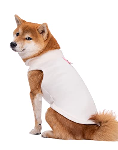 Hundepullover, Hunde-Kapuzenpullover, Hunde-Sweatshirt, weiche Fleece-Weste, Kaltwetterjacke mit Ring für die Leine, für kleine Hunde und mittelgroße Hunde (Weiß XL) von NICNICPET