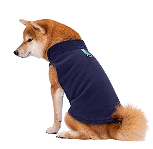 Hundepullover, Hunde-Kapuzenpullover, Hunde-Sweatshirt, weiche Fleece-Weste, Kaltwetterjacke mit Ring für die Leine für kleine Hunde und mittelgroße Hunde (Marineblau, XL) von NICNICPET