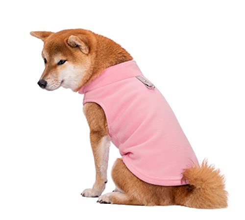 Hundepullover, Hunde-Kapuzenpullover, Hunde-Sweatshirt, weiche Fleece-Weste, Kaltwetterjacke mit Ring für die Leine für kleine und mittelgroße Hunde (Rosa M) von NICNICPET