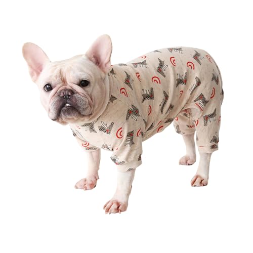 NICNICPET Fat Dog Clothes, Soft Warm Big Chest Dog Pajamas Jumpsuit Mops Bulldog Onesies PJS French Bulldog Costume for Puppy Cats Small Dogs (S, Orange) von NICNICPET
