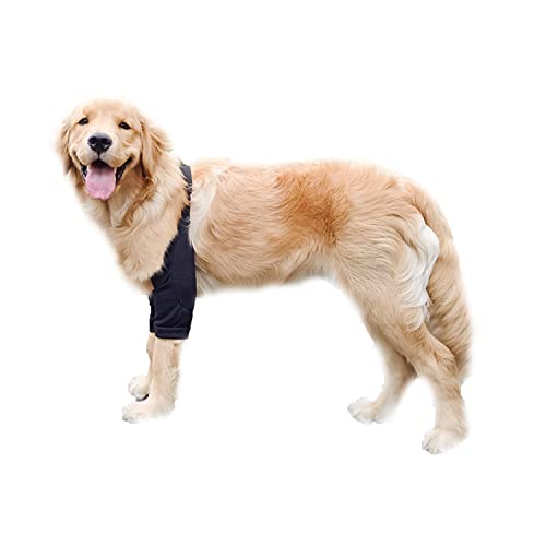 NICNICPET Hund Ellenbogenschützer, weiche, atmungsaktive Ellenbogenärmel mit Netzpolster für mittlere und große Hunde, verhindern das Wundlecken (XL, schwarz) von NICNICPET